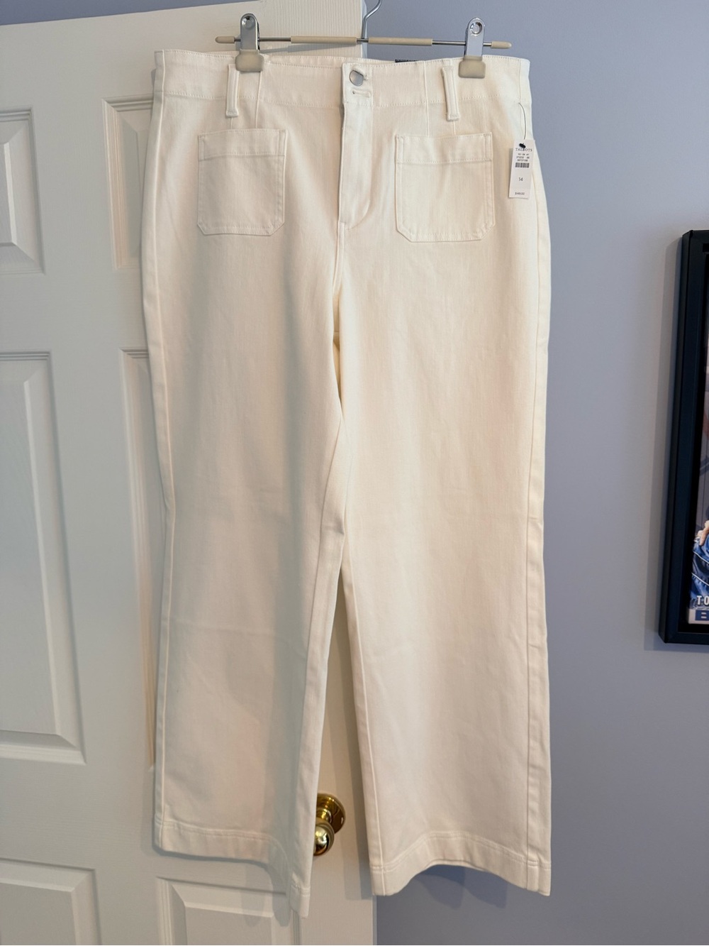 Talbots Cream Wide-Leg Jeans